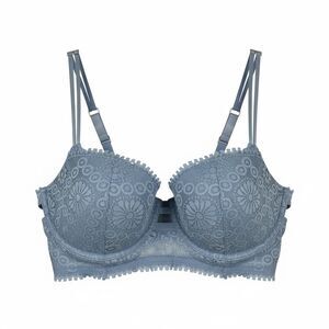 Aerie Women's Balconette Bra 36DD Light Blue Lace Floral Underwire Real Power